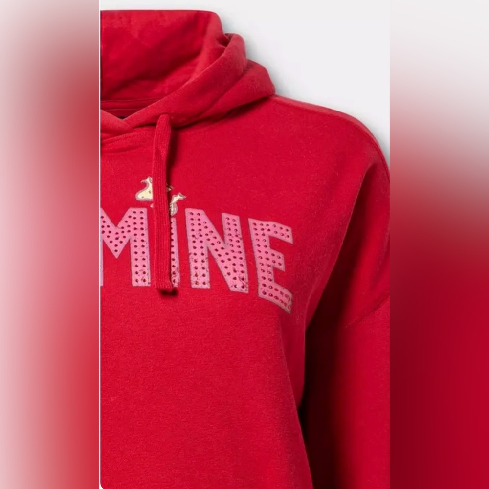 Peanuts Red Snoopy 'Be Mine' Hoodie Sweatshirt Women's size 4 - Picture 3 of 6